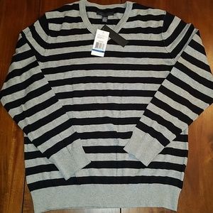 Kenneth Cole black and gray striped sweater in XL